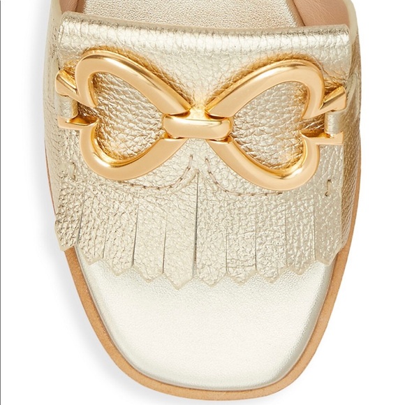 Kate Spade Positano Flat Metallic Leather Sandals - Picture 2 of 6